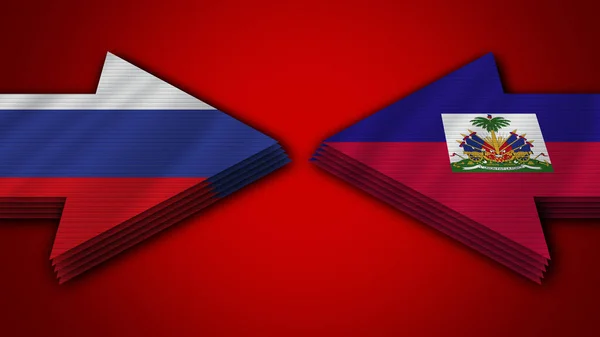 Haiti Russia Arrow Flags Illustration — стокове фото