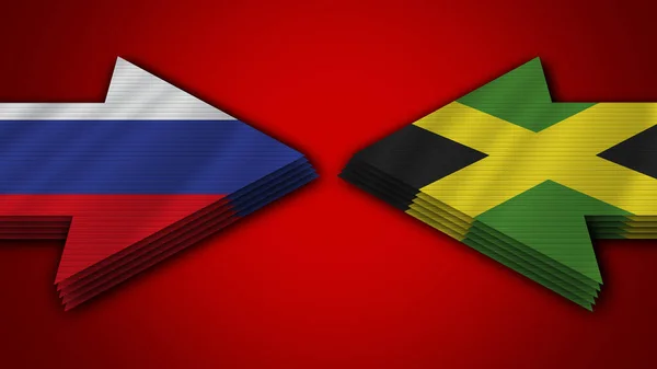 Ямайка Россия Стрела Флаги — стоковое фото