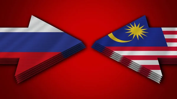 Malásia Rússia Bandeiras Seta Ilustração — Fotografia de Stock