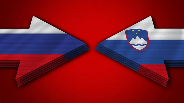 Szlovénia Oroszország Arrow Flags Illusztráció — Stock Fotó