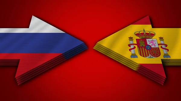 España Rusia Banderas Flecha Ilustración — Foto de Stock