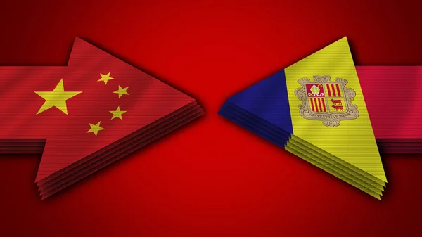 Andorra China Pijl Vlaggen Illustratie — Stockfoto