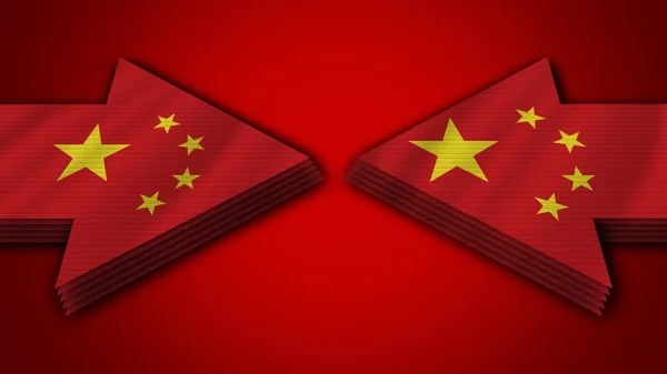 Κίνα Εναντίον Κίνα Arrow Σημαίες Εικονογράφηση — Φωτογραφία Αρχείου