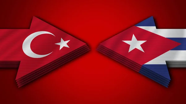 Kuba Törökország Török Nyíl Zászlók Illusztráció — Stock Fotó