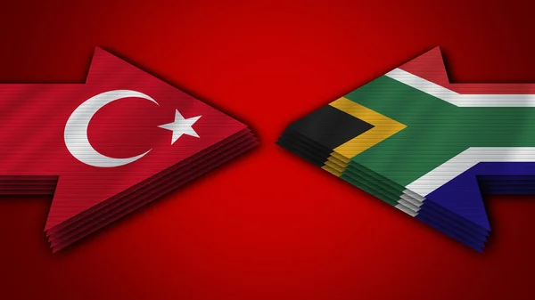 Південна Африка Проти Туреччини Turkish Arrow Flags Illustration Стокове Зображення