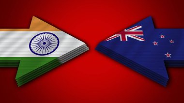 Hollanda Hindistan 'a Karşı Hint Arrow Bayrakları 3D Görüntü