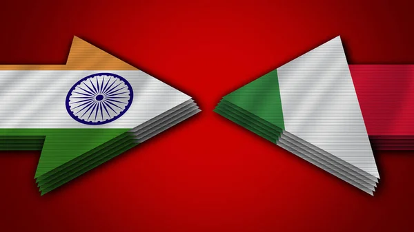 Olaszország India Indiai Nyíl Zászlók Illusztráció — Stock Fotó