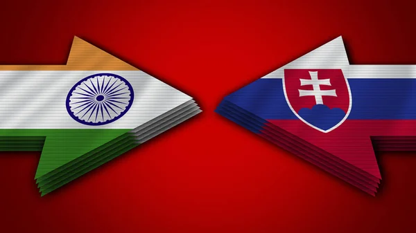 Slovakien Indien Indiska Pilflaggor Illustration — Stockfoto