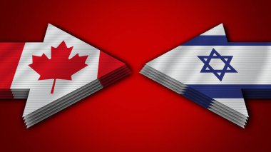 İsrail Kanada 'ya Karşı Ok Bayrakları 3D Görüntü