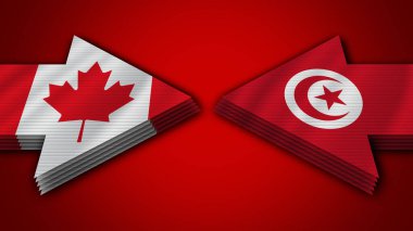 Tunus Kanada 'ya Karşı Ok Bayrakları 3D Görüntü