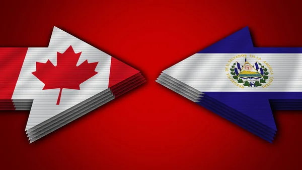 El Salvador vs Canada Arrow Flags  3D Illustration — Stock Photo, Image