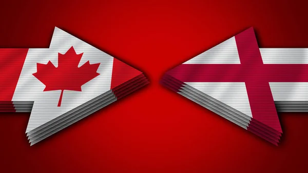 Engeland vs Canada Pijl Vlaggen 3D Illustratie — Stockfoto