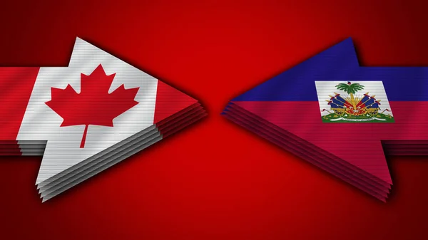 Haiti vs Kanada Arrow Flags 3D Illusztráció — Stock Fotó