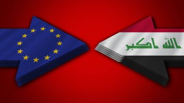 Irak, Avrupa Birliği Ok Bayraklarına Karşı 3D Görüntü