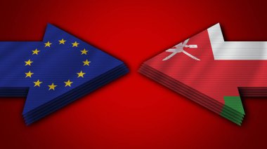 Umman, Avrupa Birliği Ok Bayraklarına Karşı 3D Görüntü