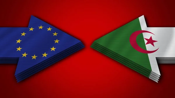 Argelia Unión Europea Banderas Flecha Ilustración —  Fotos de Stock
