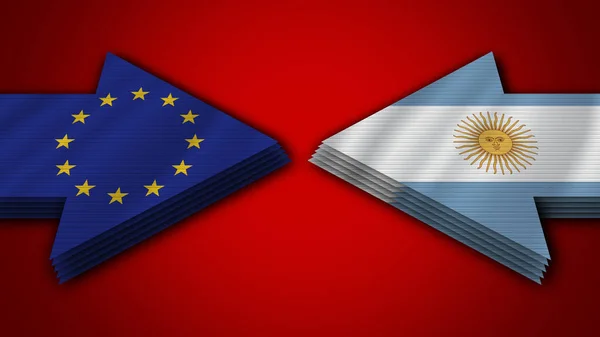 Argentina Unione Europea Freccia Bandiere Illustrazione — Foto Stock