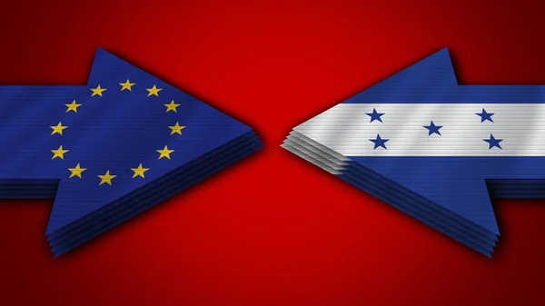 Ονδούρα Κατά Ευρωπαϊκής Ένωσης Σημαίες Βέλους Εικονογράφηση — Φωτογραφία Αρχείου