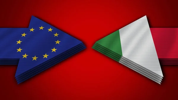 意大利诉欧洲联盟箭旗3D说明 — 图库照片