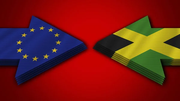 Jamajka Flagi Strzałek Unii Europejskiej Ilustracja — Zdjęcie stockowe