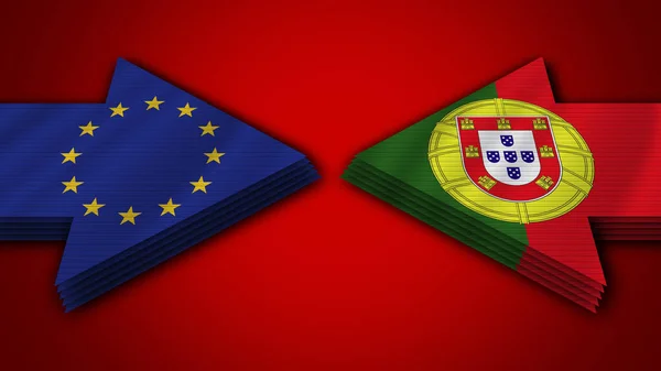 Portugal Unión Europea Banderas Flecha Ilustración — Foto de Stock