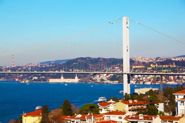 Blue Sea Istanbul Bridge Background — Stock Photo, Image
