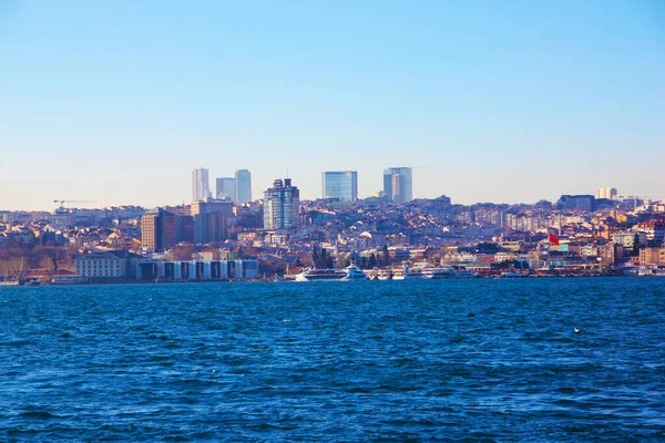 Marmara Blue Sea Istanbul Silhouette Background — Stock Photo, Image