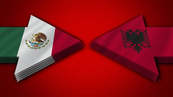 Albania Meksyk Flagi Strzałek Ilustracja — Zdjęcie stockowe