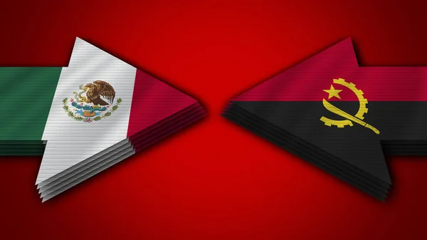 Angola Meksyk Flagi Strzałek Ilustracja — Zdjęcie stockowe