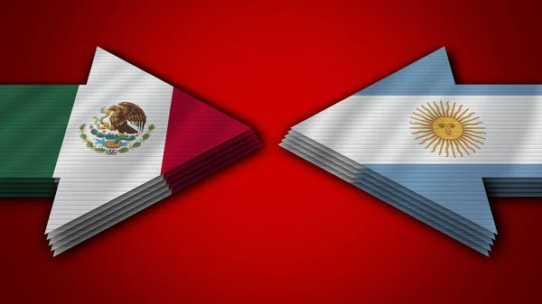Argentyna Meksyk Flagi Strzałek Ilustracja — Zdjęcie stockowe