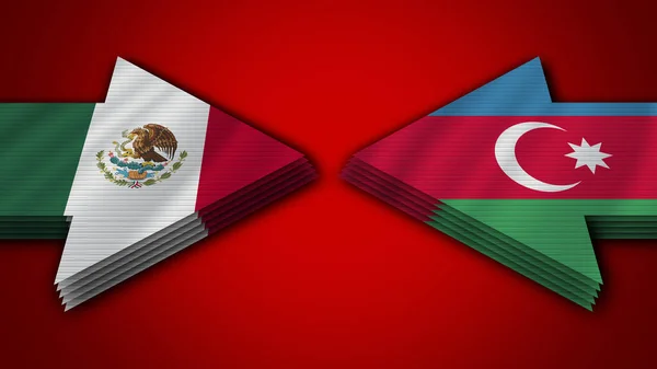 Azerbaycan Meksika Karşı Bayrakları Görüntü — Stok fotoğraf