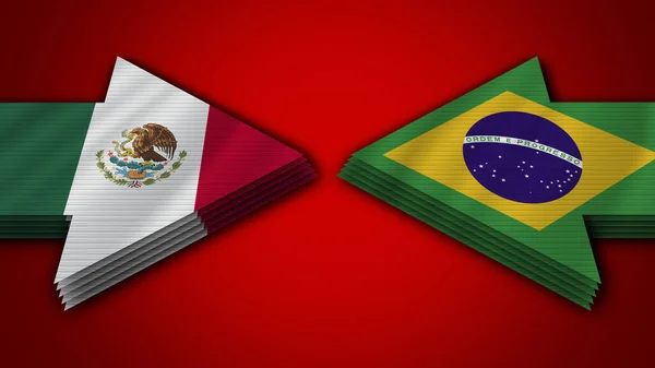 Brazylia Meksyk Flagi Strzałek Ilustracja — Zdjęcie stockowe
