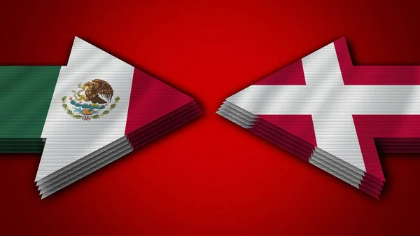 Dania Meksyk Arrow Flags Ilustracja — Zdjęcie stockowe