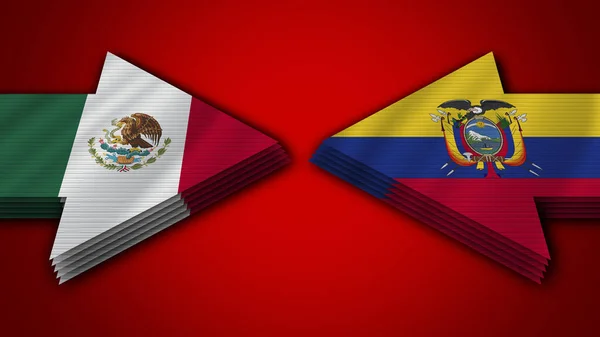 Ekwador Meksyk Flagi Strzałek Ilustracja — Zdjęcie stockowe