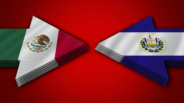 Salwador Meksyk Flagi Strzałek Ilustracja — Zdjęcie stockowe