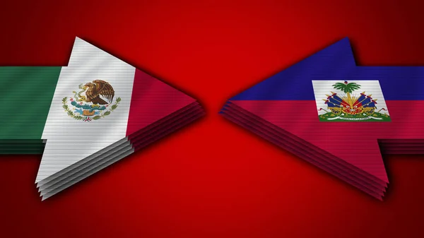 Haiti Mexiko Arrow Flaggor Illustration — Stockfoto