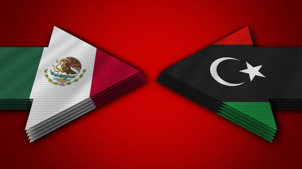 Libia Meksyk Arrow Flags Ilustracja — Zdjęcie stockowe