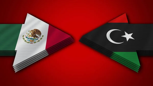 Libya, Meksika Arrow Bayraklarına Karşı 3D Görüntü