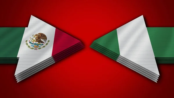 Nigeria México Flecha Banderas Ilustración —  Fotos de Stock