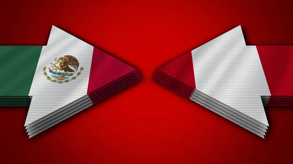 Περού Εναντίον Μεξικού Arrow Σημαίες Εικονογράφηση — Φωτογραφία Αρχείου