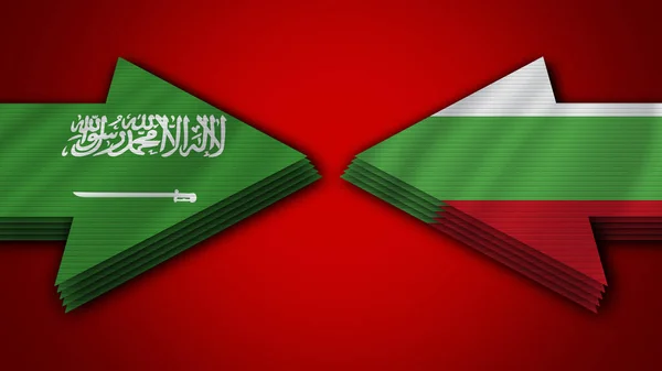 Bulgarie Arabie Saoudite Drapeaux Fléchés Illustration — Photo