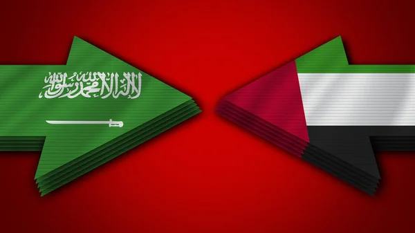 United Arap Emirates Arabie Saoudite Drapeaux Fléchés Illustration — Photo