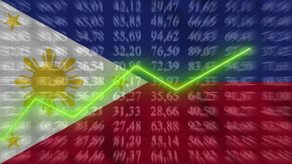 Pertumbuhan Keuangan Filipina Pertumbuhan Ekonomi Panah Atas Pada Grafik Terhadap — Stok Foto