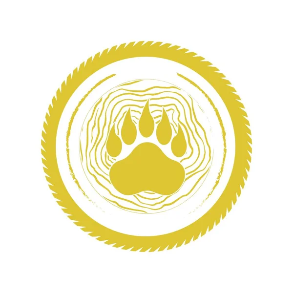 ベクトル黒クマの爪木製のロゴ — ストックベクタ
