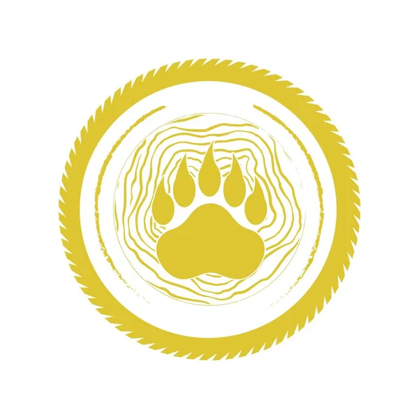 vektör siyah ayı pençesi, tahta logo
