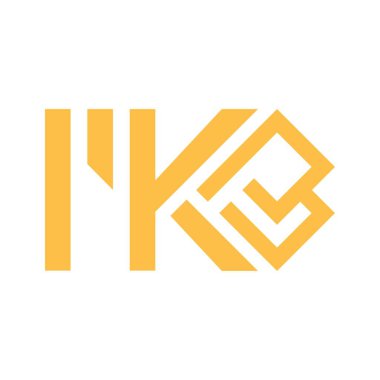İlk logo harfi MKB. Modern tarzda monogram tasarımı