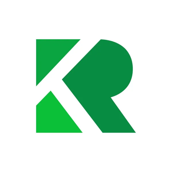 KR harf vektör logosu, negatif uzay monogramı ve ilk şekli, temiz tasarım konsepti, logo, şablon elemanları.