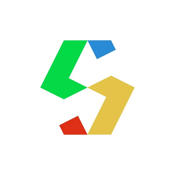 S harfi vektör logosu, renkli konsept şekilleri, temiz ve modern tasarım konsepti, logo, şablon elementleri.