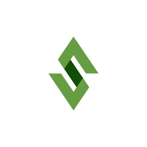 Logo Písmeno Tmavě Zelené Světle Zelené — Stockový vektor