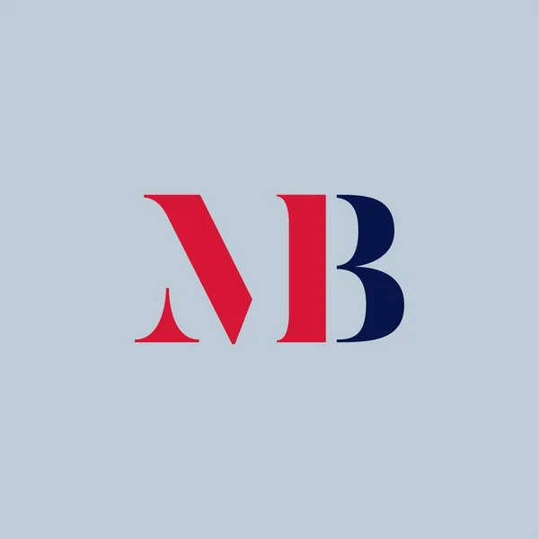 初期ロゴベクトル文字Mb 古典的なデザインとクリーン — ストックベクタ